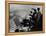 University of Pittsburgh Students Cheering Wildly from Atop Cathedral of Learning, School's Campus-George Silk-Framed Premier Image Canvas