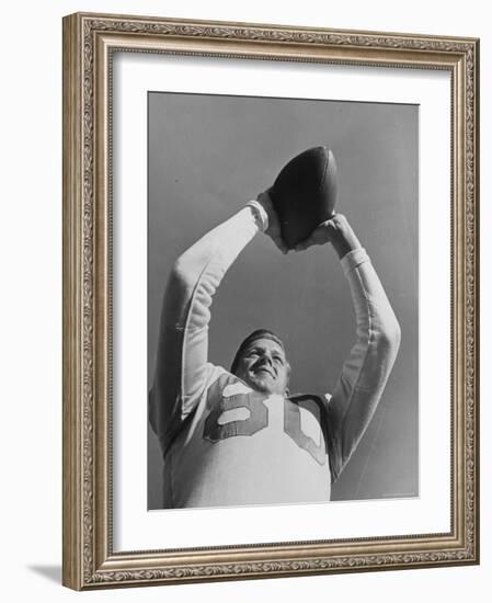 University of Texas Football Player Malcolm Kutner Holding the Ball-George Strock-Framed Photographic Print