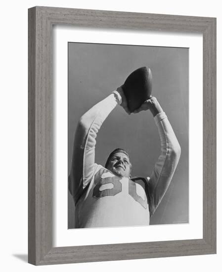 University of Texas Football Player Malcolm Kutner Holding the Ball-George Strock-Framed Photographic Print