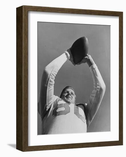 University of Texas Football Player Malcolm Kutner Holding the Ball-George Strock-Framed Photographic Print