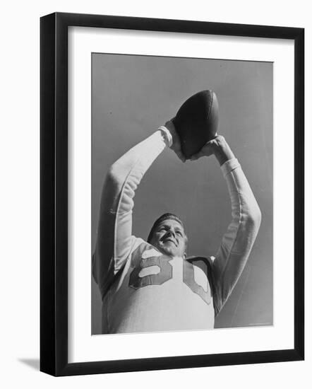 University of Texas Football Player Malcolm Kutner Holding the Ball-George Strock-Framed Photographic Print