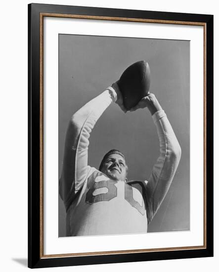 University of Texas Football Player Malcolm Kutner Holding the Ball-George Strock-Framed Photographic Print