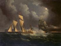 Captain H Wolman with HM 80Th Foot Capturing the Notorious Pirate Schooner Hanna Mercury Isld Oct 2-Unknown Artist-Giclee Print