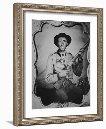 Unknown Confederate Soldier Posing in Photographer's Studio-American Photographer-Framed Giclee Print