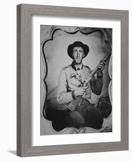 Unknown Confederate Soldier Posing in Photographer's Studio-American Photographer-Framed Giclee Print