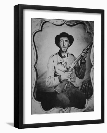 Unknown Confederate Soldier Posing in Photographer's Studio-American Photographer-Framed Giclee Print