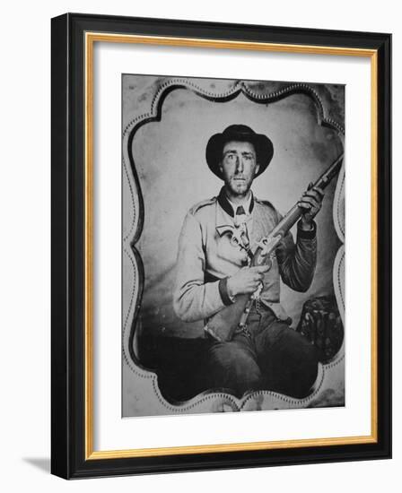 Unknown Confederate Soldier Posing in Photographer's Studio-American Photographer-Framed Giclee Print