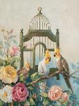 Cockatiel and Roses-unknown Johnston-Stretched Canvas