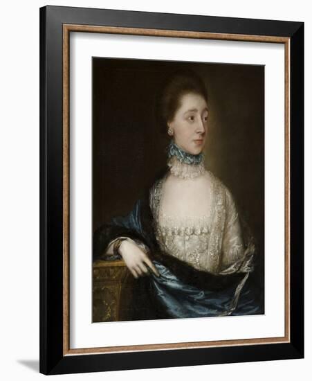 Unknown Lady with a Blue Cloak, C.1765-Thomas Gainsborough-Framed Giclee Print