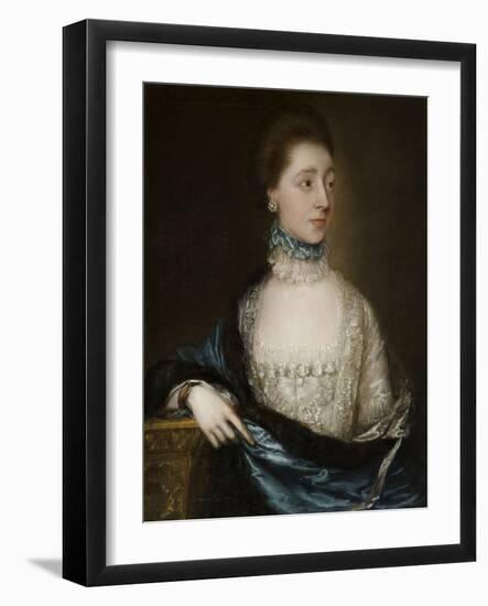 Unknown Lady with a Blue Cloak, C.1765-Thomas Gainsborough-Framed Giclee Print