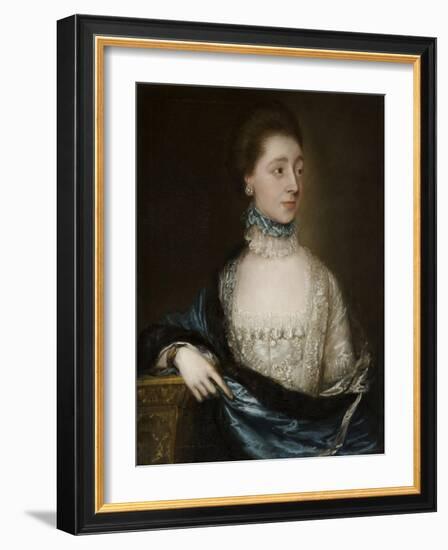 Unknown Lady with a Blue Cloak, C.1765-Thomas Gainsborough-Framed Giclee Print