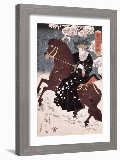 Unknown (Man on Horse)-Ando Hiroshige-Framed Giclee Print