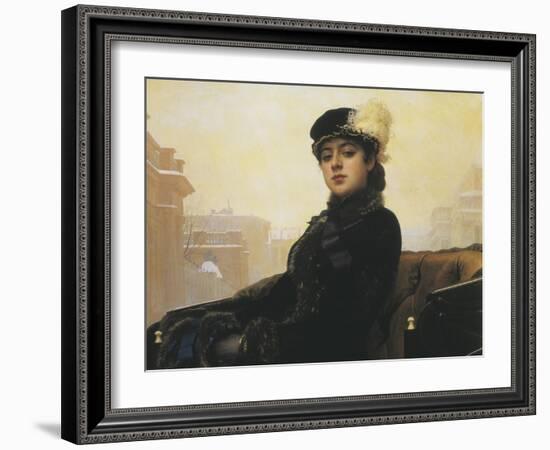 Unknown Russian Woman-Ivan Nikolaevich Kramskoi-Framed Art Print