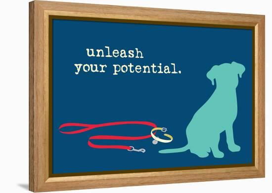 Unleash - Blue Version-Dog is Good-Framed Stretched Canvas