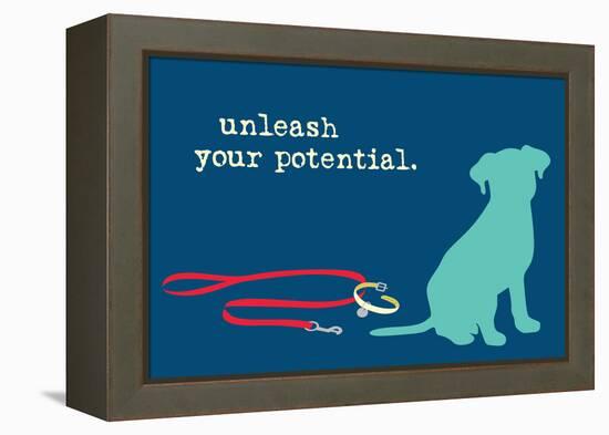 Unleash - Blue Version-Dog is Good-Framed Stretched Canvas