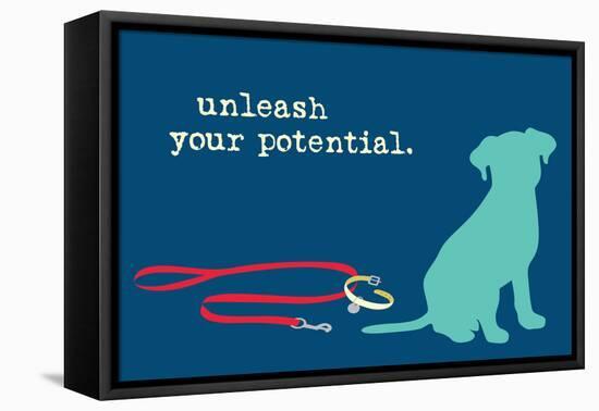 Unleash - Blue Version-Dog is Good-Framed Stretched Canvas