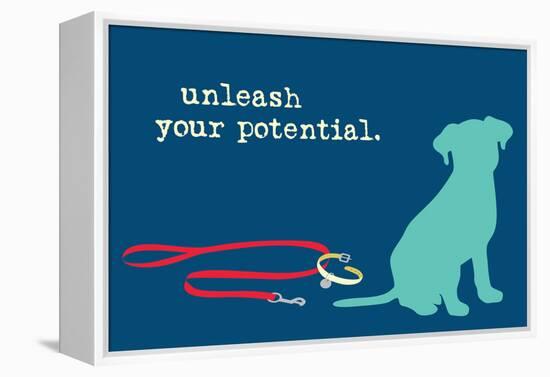 Unleash - Blue Version-Dog is Good-Framed Stretched Canvas