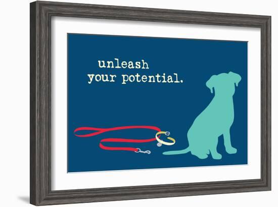 Unleash - Blue Version-Dog is Good-Framed Art Print