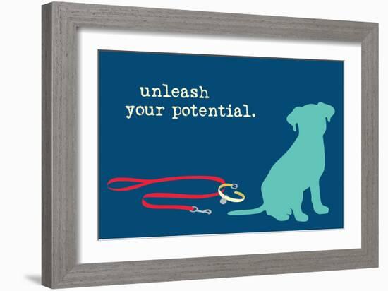 Unleash - Blue Version-Dog is Good-Framed Art Print