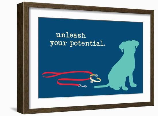 Unleash - Blue Version-Dog is Good-Framed Art Print