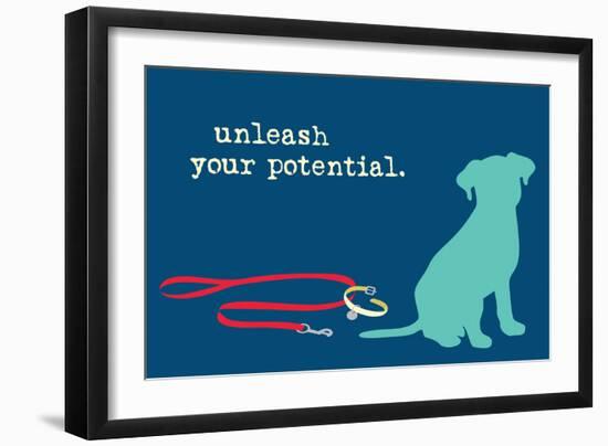 Unleash - Blue Version-Dog is Good-Framed Art Print