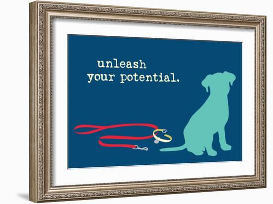 Unleash - Blue Version-Dog is Good-Framed Premium Giclee Print