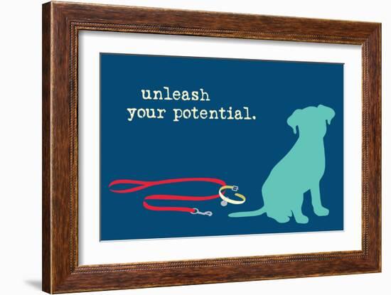 Unleash - Blue Version-Dog is Good-Framed Premium Giclee Print