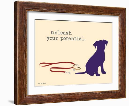 Unleash Potential-Dog is Good-Framed Art Print