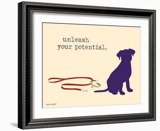 Unleash Potential-Dog is Good-Framed Art Print