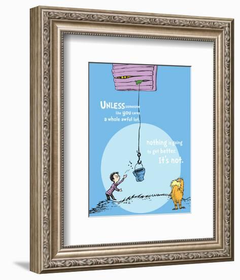 Unless Someone Cares (blue)-Theodor (Dr. Seuss) Geisel-Framed Art Print