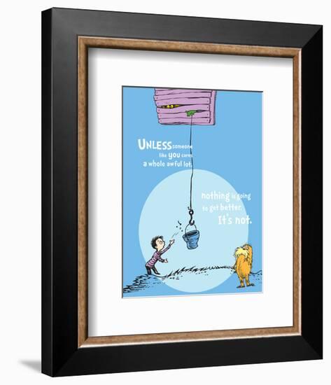 Unless Someone Cares (blue)-Theodor (Dr. Seuss) Geisel-Framed Art Print