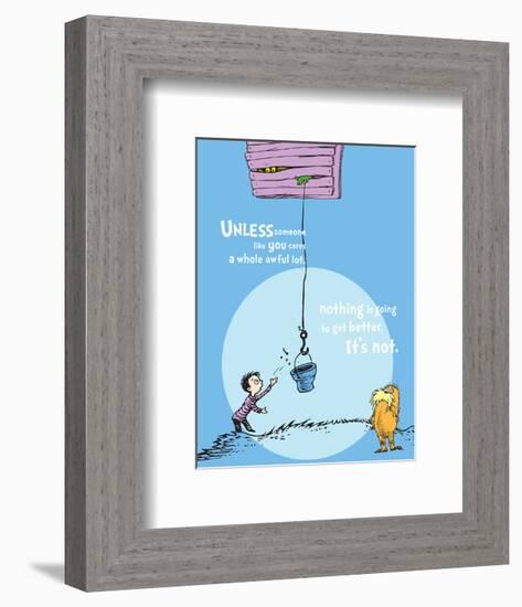 Unless Someone Cares (blue)-Theodor (Dr. Seuss) Geisel-Framed Art Print