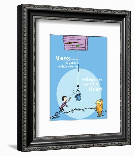 Unless Someone Cares (blue)-Theodor (Dr. Seuss) Geisel-Framed Art Print