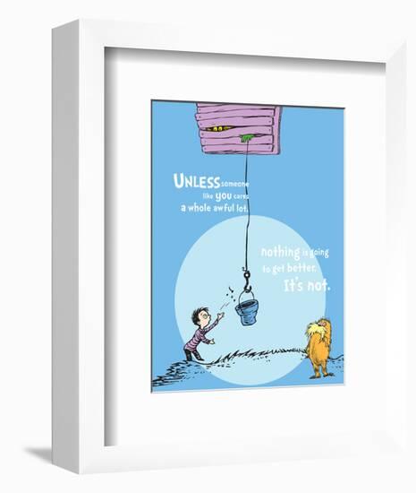 Unless Someone Cares (blue)-Theodor (Dr. Seuss) Geisel-Framed Art Print
