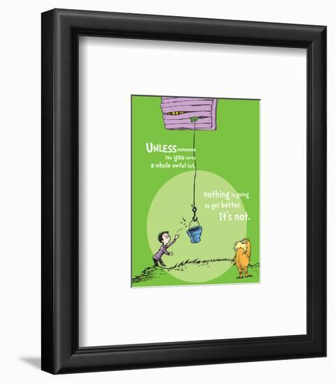 Unless Someone Cares (green)-Theodor (Dr. Seuss) Geisel-Framed Art Print