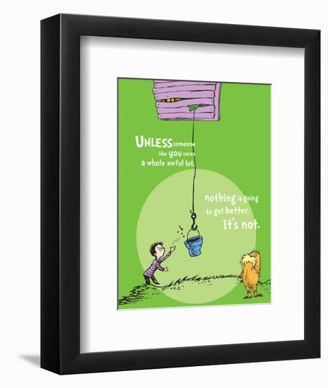 Unless Someone Cares (green)-Theodor (Dr. Seuss) Geisel-Framed Art Print