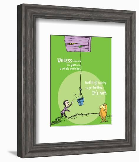 Unless Someone Cares (green)-Theodor (Dr. Seuss) Geisel-Framed Art Print