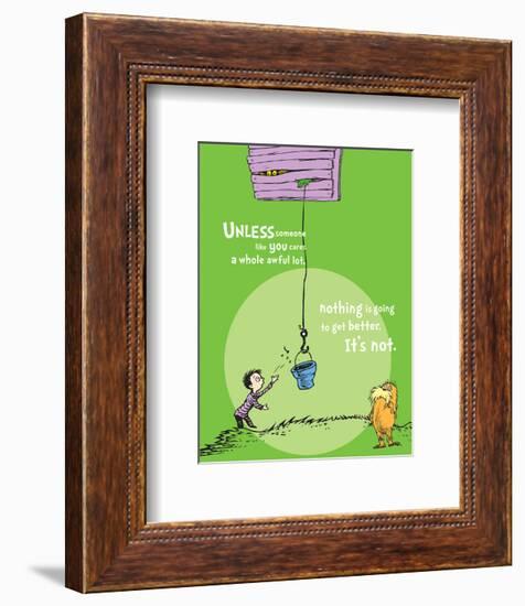 Unless Someone Cares (green)-Theodor (Dr. Seuss) Geisel-Framed Art Print