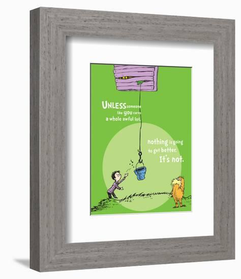 Unless Someone Cares (green)-Theodor (Dr. Seuss) Geisel-Framed Art Print