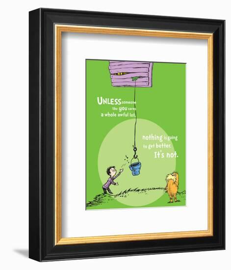 Unless Someone Cares (green)-Theodor (Dr. Seuss) Geisel-Framed Art Print