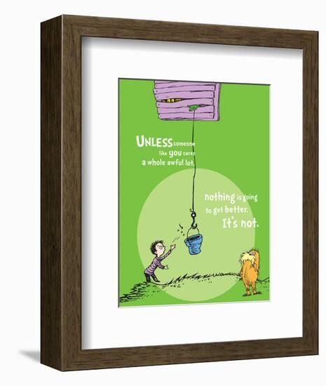 Unless Someone Cares (green)-Theodor (Dr. Seuss) Geisel-Framed Art Print