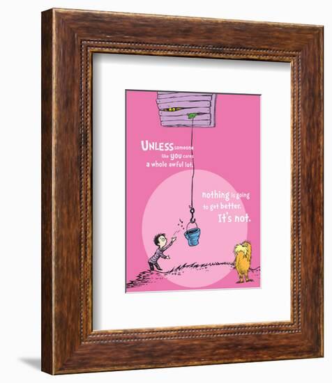 Unless Someone Cares (pink)-Theodor (Dr. Seuss) Geisel-Framed Art Print