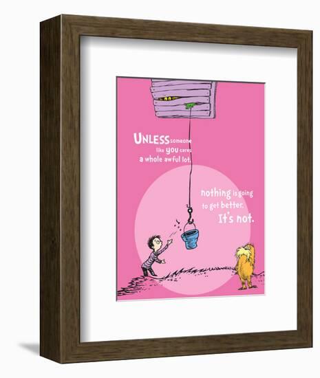 Unless Someone Cares (pink)-Theodor (Dr. Seuss) Geisel-Framed Art Print