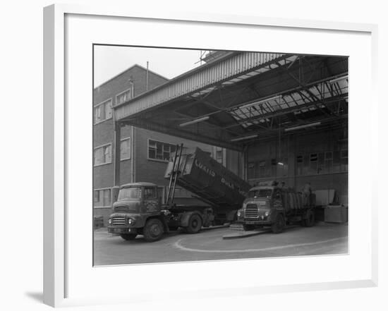 Unloading and Loading Lorries, Spillers Animal Foods, Gainsborough, Lincolnshire, 1961-Michael Walters-Framed Photographic Print