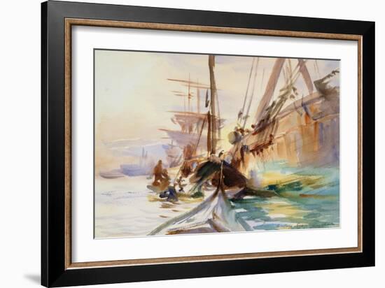 Unloading Boats in Venice, 1904-John Singer Sargent-Framed Giclee Print