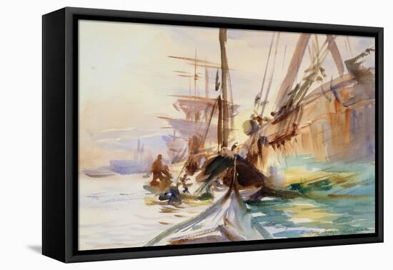 Unloading Boats in Venice, 1904-John Singer Sargent-Framed Premier Image Canvas