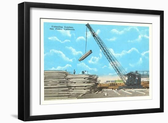 Unloading Lumber, San Pedro-null-Framed Art Print