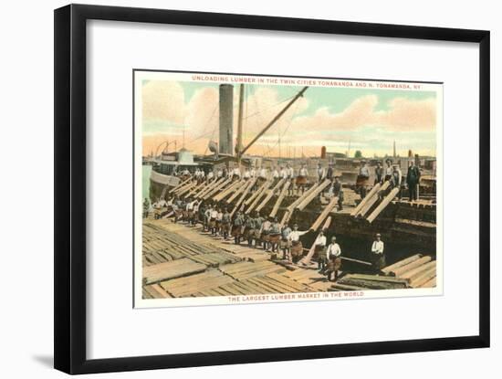 Unloading Lumber-null-Framed Art Print