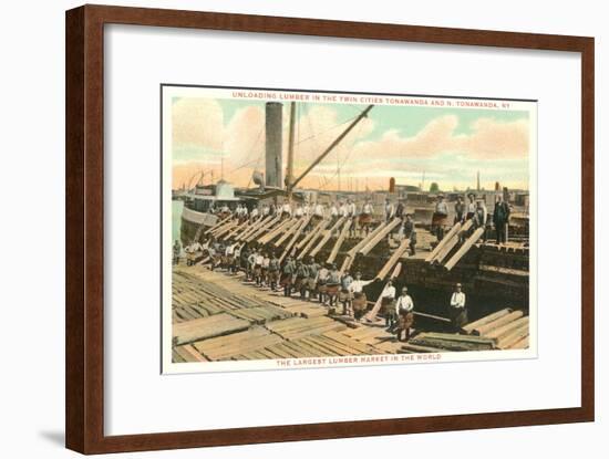 Unloading Lumber-null-Framed Art Print