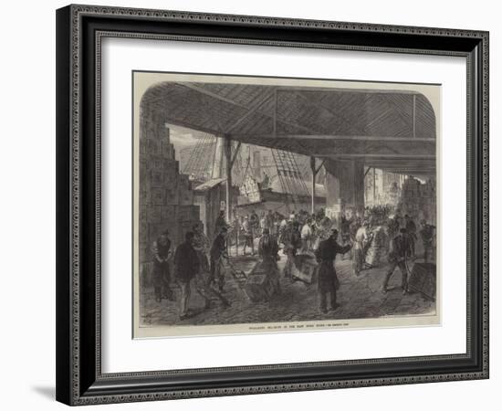 Unloading Tea-Ships in the East India Docks-Charles Robinson-Framed Giclee Print